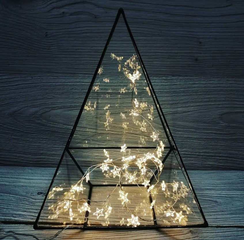 Handmade Geometric Terrarium - Glass Pyramid - Glass Planter