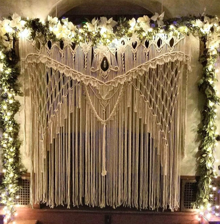 Large Macrame Wedding Backdrop, Macrame Wedding Arch Arbor Wedding Arch Arbor, Macrame Wall Hanging,Macrame Door