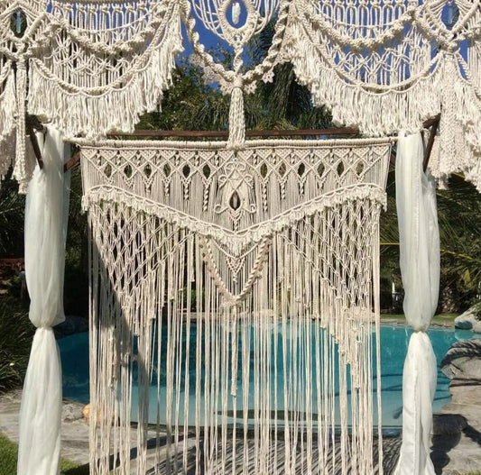Large Macrame Wedding Backdrop, Macrame Wedding Arch Arbor Wedding Arch Arbor, Macrame Wall Hanging,Macrame Door