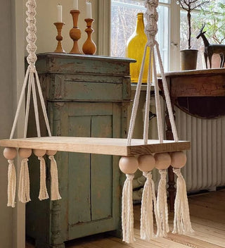 Beautiful Hanging Macrame Swing Tree Wooden Swing, Swing Adult, Tree Swing, Boho Swing, Outdoor Swing, Wedding Swing, Swing, Macrame, Wedding Decor