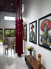 Monumental Handmade Macrame Hanging Installation – Ancestral Inspired Luxury Fiber Art, Extra Long Statement Piece for Grand Interiors