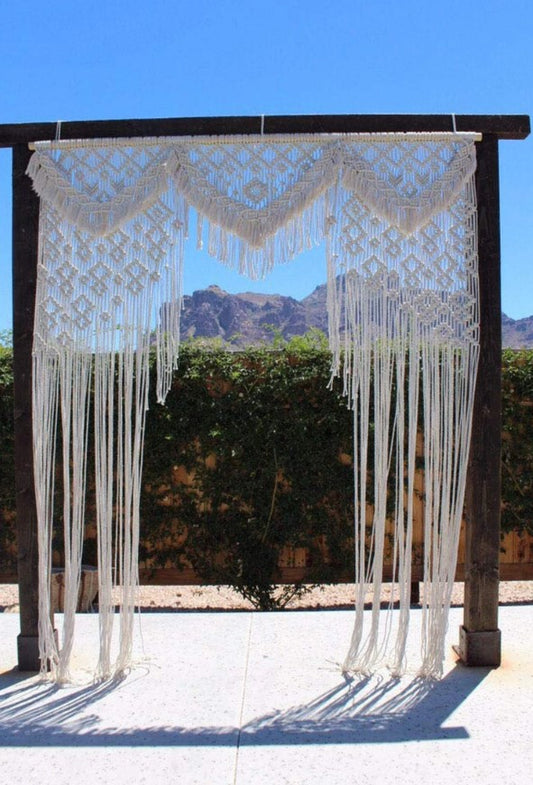 Beautiful Room Decoration Macrame Wedding Backdrop Macrame/ Wedding Arch/ Macrame Curtain/ Ceremony Backdrop Rustic Wedding Decor