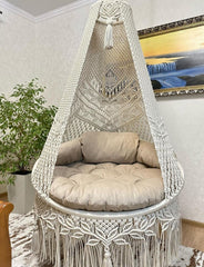 Handmade Macrame Swing, Bohemian Chair