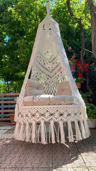 Natural Hanging Handmade Macrame Swing Chair