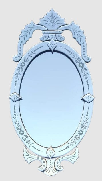 Venetian Wall Mirror – Ornate Etched & Beveled Glass Mirror for Cottagecore & Eclectic Living Room Decor