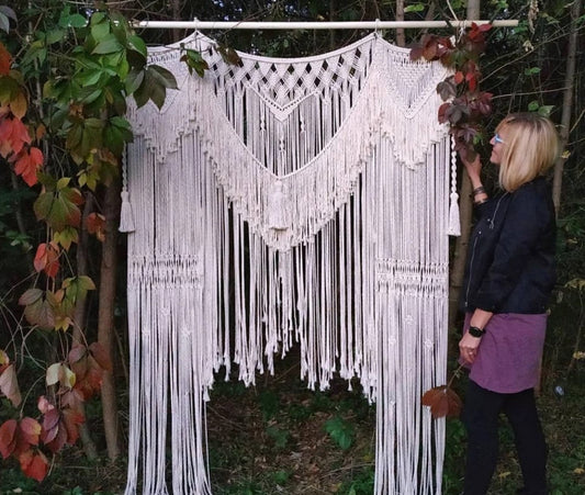 Beautiful Macrame Wedding Backdrop Macrame Wall Hanging,Macrame Door Hanging,Room Divider,Macrame Curtains