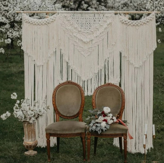Beautiful Wall Décor, Venue Decor Macrame/ Wedding Arch/ Macrame Curtain/ Ceremony Backdrop Rustic Wedding Decor