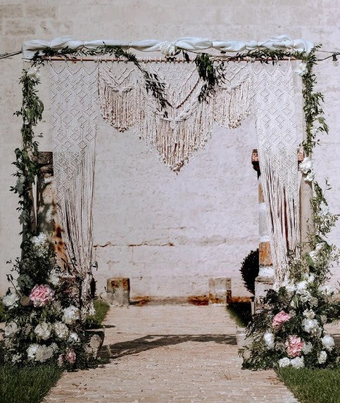 Wedding Tapestry Macrame Wedding Backdrop, Bohemian Décor Macrame/ Wedding Arch/ Macrame Curtain/ Ceremony Backdrop Rustic Wedding Decor