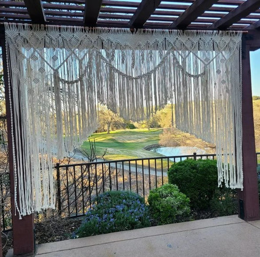 Tapestry Macrame Wedding Backdrop Macrame/ Wedding Arch/ Macrame Curtain/ Ceremony Backdrop Rustic Wedding Decor