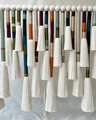 Jewel-Tone Color-Blocked Fiber Art Wall Hanging