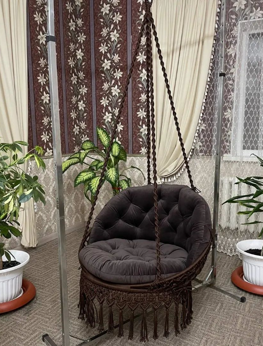 Macrame Hammock, Swing Chair  Garden macrame swing,Macrame rocking chair,Macrame round chair,Macrame patio swing ,Macrame double swing