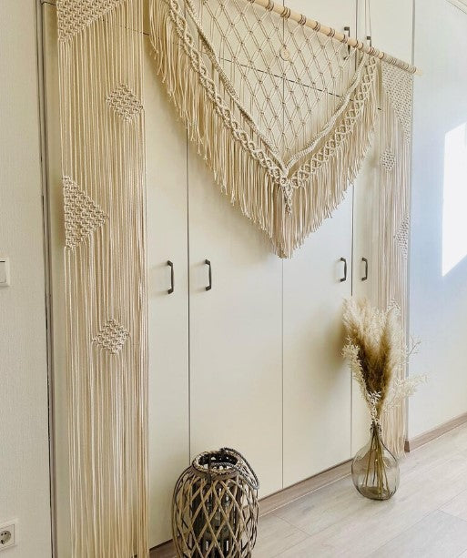 Handmade Macrame Wedding Backdrop  Wedding Arch Arbor, Macrame Wall Hanging,Macrame Door Hanging,Room