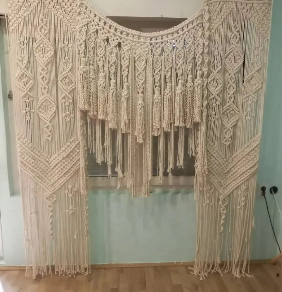 Tassel Backdrop, Macrame Wedding Backdrop, Wall Hanging Macrame/ Wedding Arch/ Macrame Curtain/ Ceremony Backdrop Rustic Wedding Decor