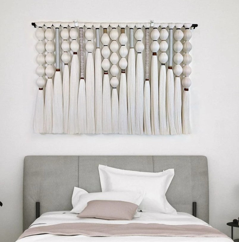 Large Minimalist Macrame Wall Hanging, Perfect Blend of Texture, Woven Headboard, Wall Tapestry