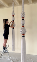 Premium Handmade Macrame Hanging Décor – Ancestral Inspired Luxury Installation for Elegant Home Styling