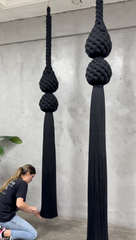 Heirloom Macrame Hanging Installation – Handmade Ancestral Inspired Luxury Fiber Art for Timeless Interiors