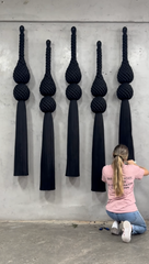 Signature Macrame Hanging Piece – Ancestral Inspired Luxury Fiber Installation for Elevated Home Aesthetics