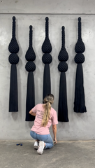 Signature Macrame Hanging Piece – Ancestral Inspired Luxury Fiber Installation for Elevated Home Aesthetics