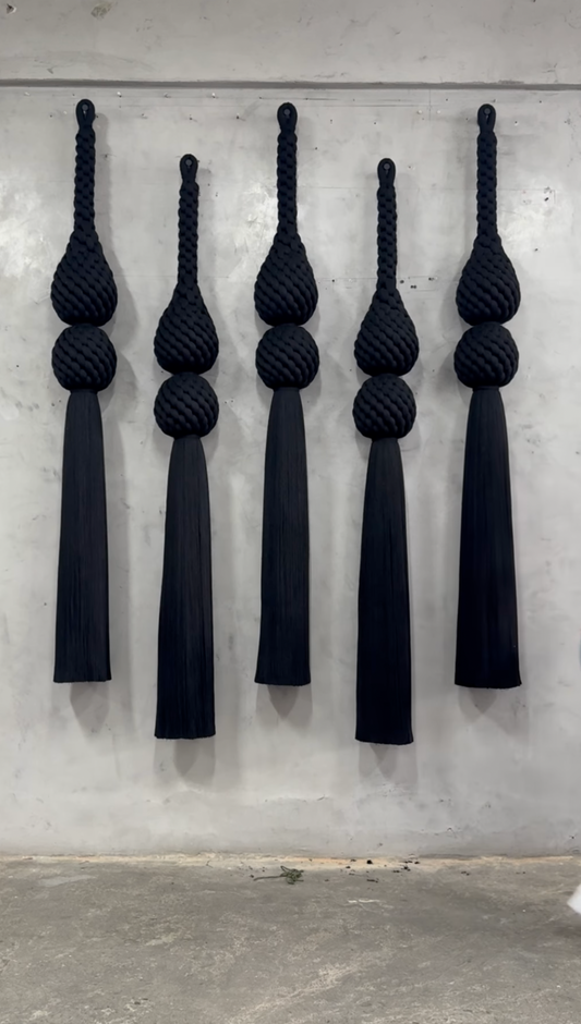 Signature Macrame Hanging Piece – Ancestral Inspired Luxury Fiber Installation for Elevated Home Aesthetics