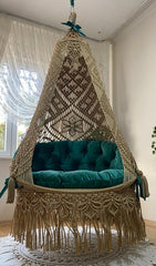 Handmade Macrame Swing Chair, Hanging Hammock, Valentine Gift