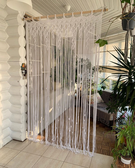 Handmade Curtain, Macrame Wall Hanging, Wall Curtain, Wall Decor Bohemian Tapestry, Mid Century Modern, Wedding Backdrop, Bedroom Decor