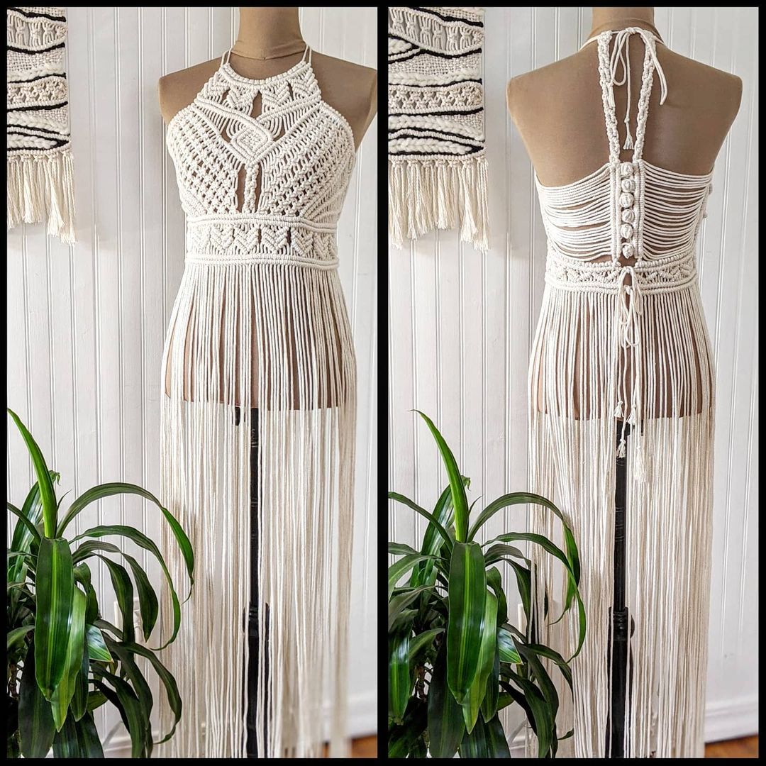 Modern Handmade Macrame Wedding and Party Women Dress