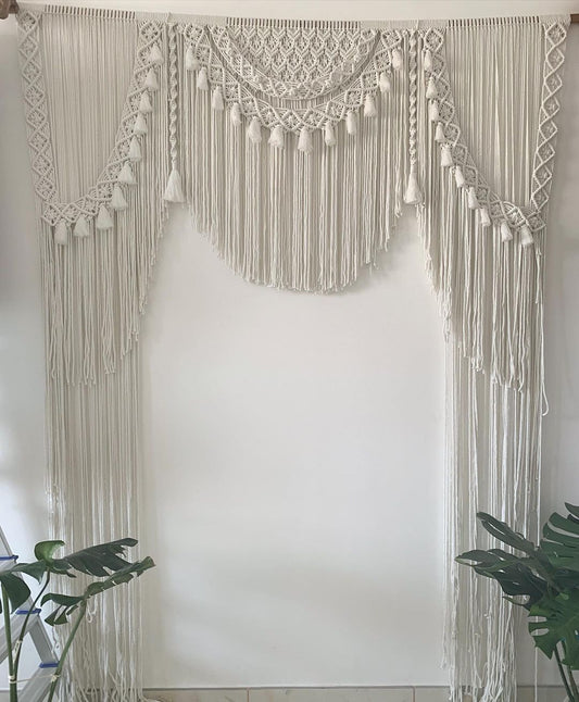 Tassel Backdrop Beautiful Macrame Large Curtain Bohemian Boho Decoration Backdrop Wedding