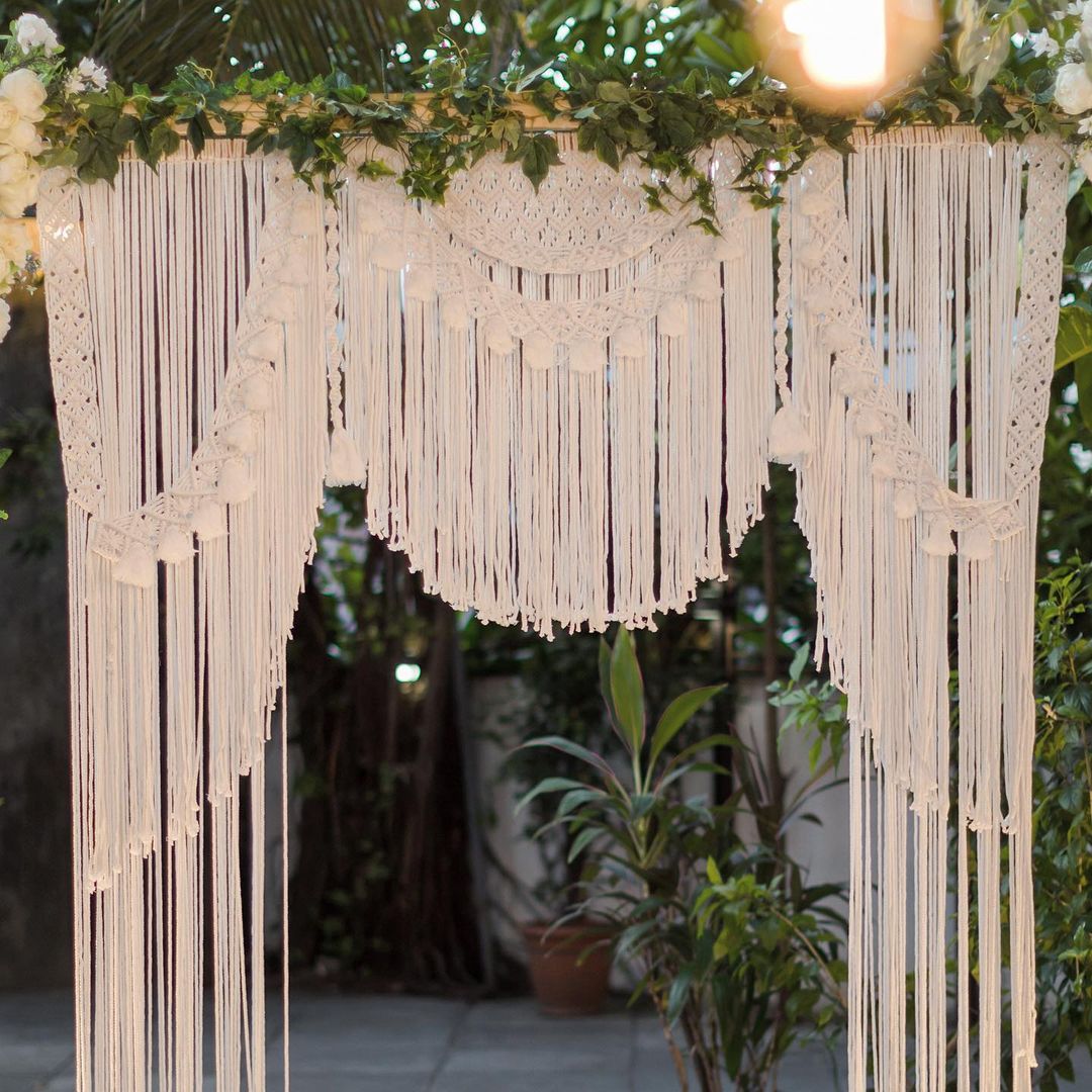 Rustic Macrame Wedding Backdrops Macrame Large Curtain Bohemian Boho Decoration Backdrop Wedding