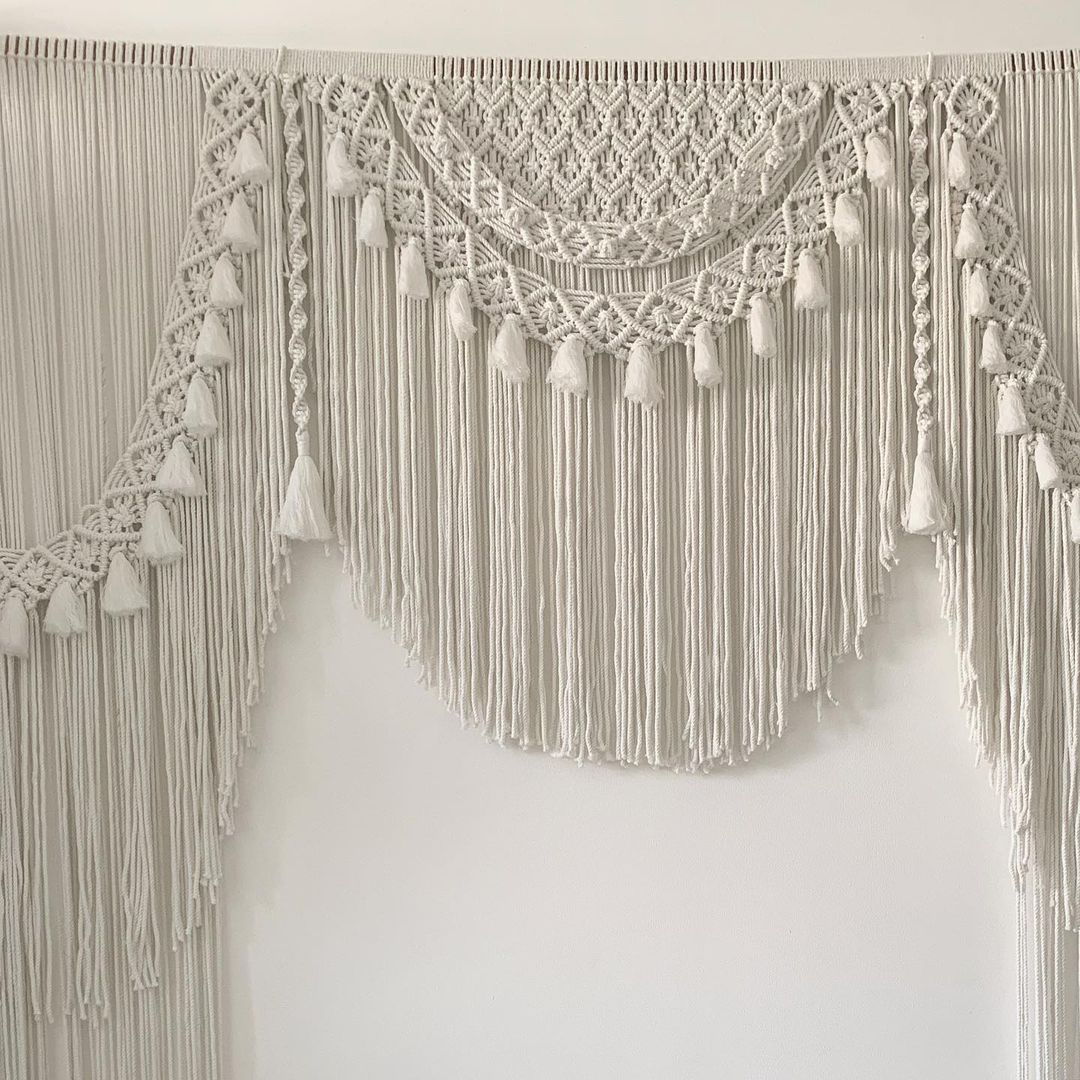 Tassel Backdrop Beautiful Macrame Large Curtain Bohemian Boho Decoration Backdrop Wedding