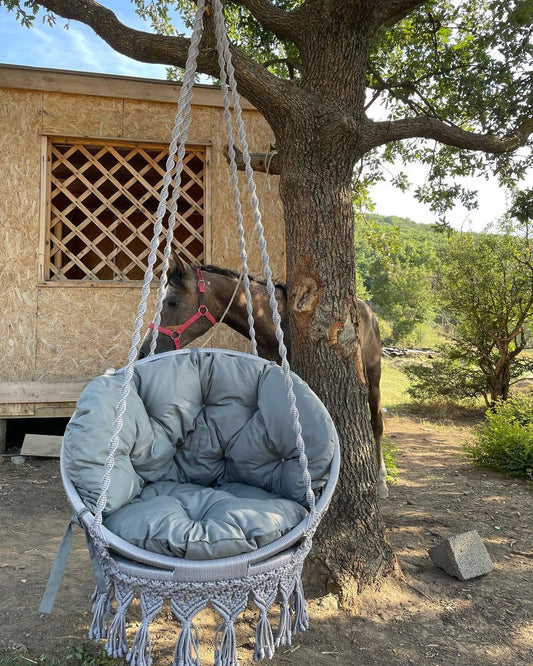 Macrame Swing, Bohemian Decoration  Macrame rocking chair,Macrame round chair,Macrame patio swing