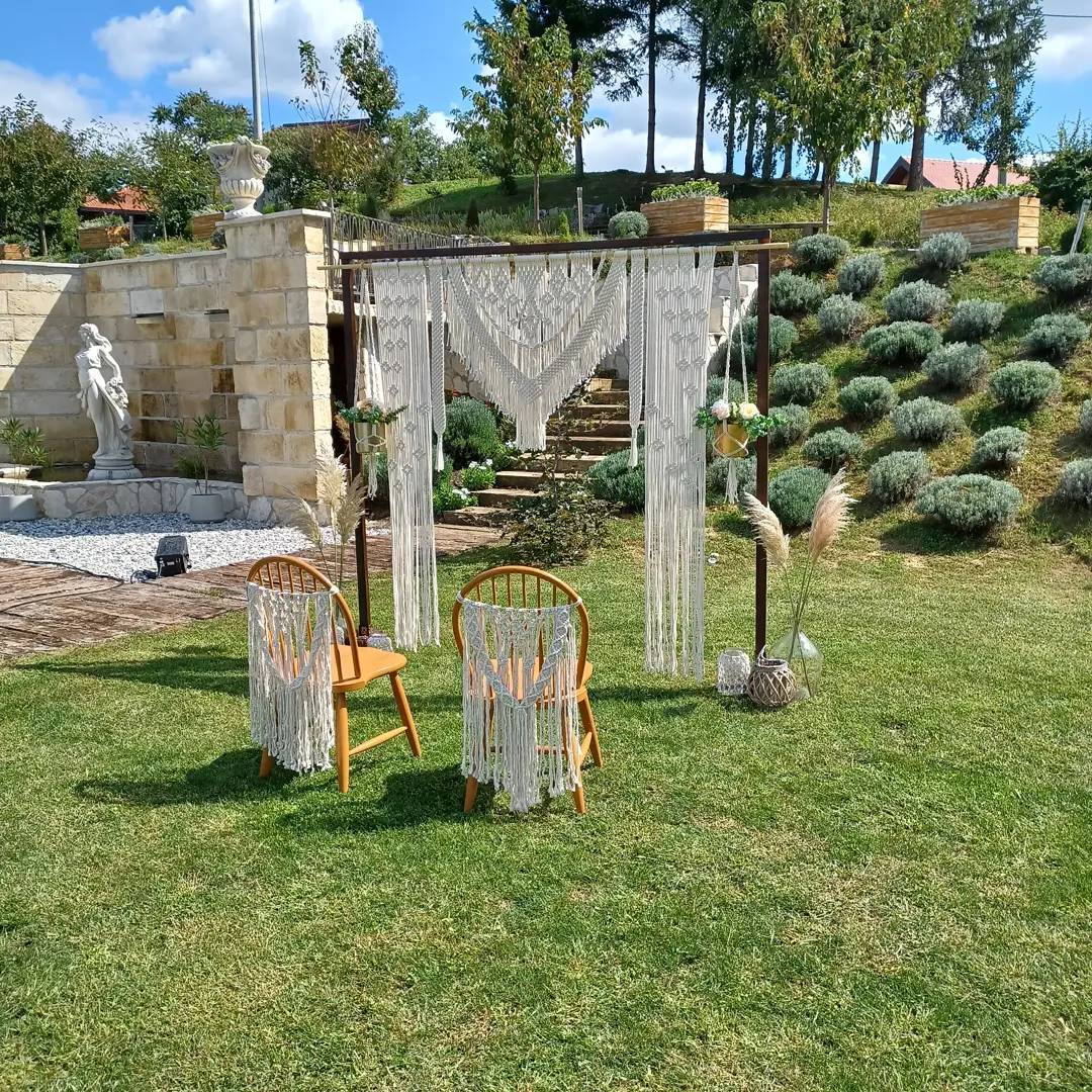 Chair Covert Backdrop Beautiful Macrame Large Curtain Bohemian Boho Decoration Backdrop Wedding