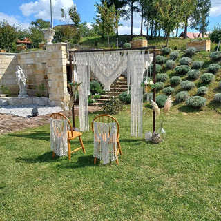 Chair Covert Backdrop Beautiful Macrame Large Curtain Bohemian Boho Decoration Backdrop Wedding