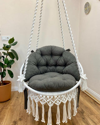 Round Hanging Swing Chair  Porch rocking swing, Hammock Chair, Macrame Round Swing, Hanging Cotton Macrame Hammock Chair