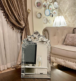 Luxury Interior Decor Venetian beveled and engraved glass wall mirror Classic Vintage Home Decor Mirror for Living Room & Bathroom
