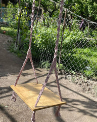 Indoor Outdoor Kids & Adults Tree Swing. Classic Scandinavian design. Wooden seat, jute or cotton ropes. Great Gift!