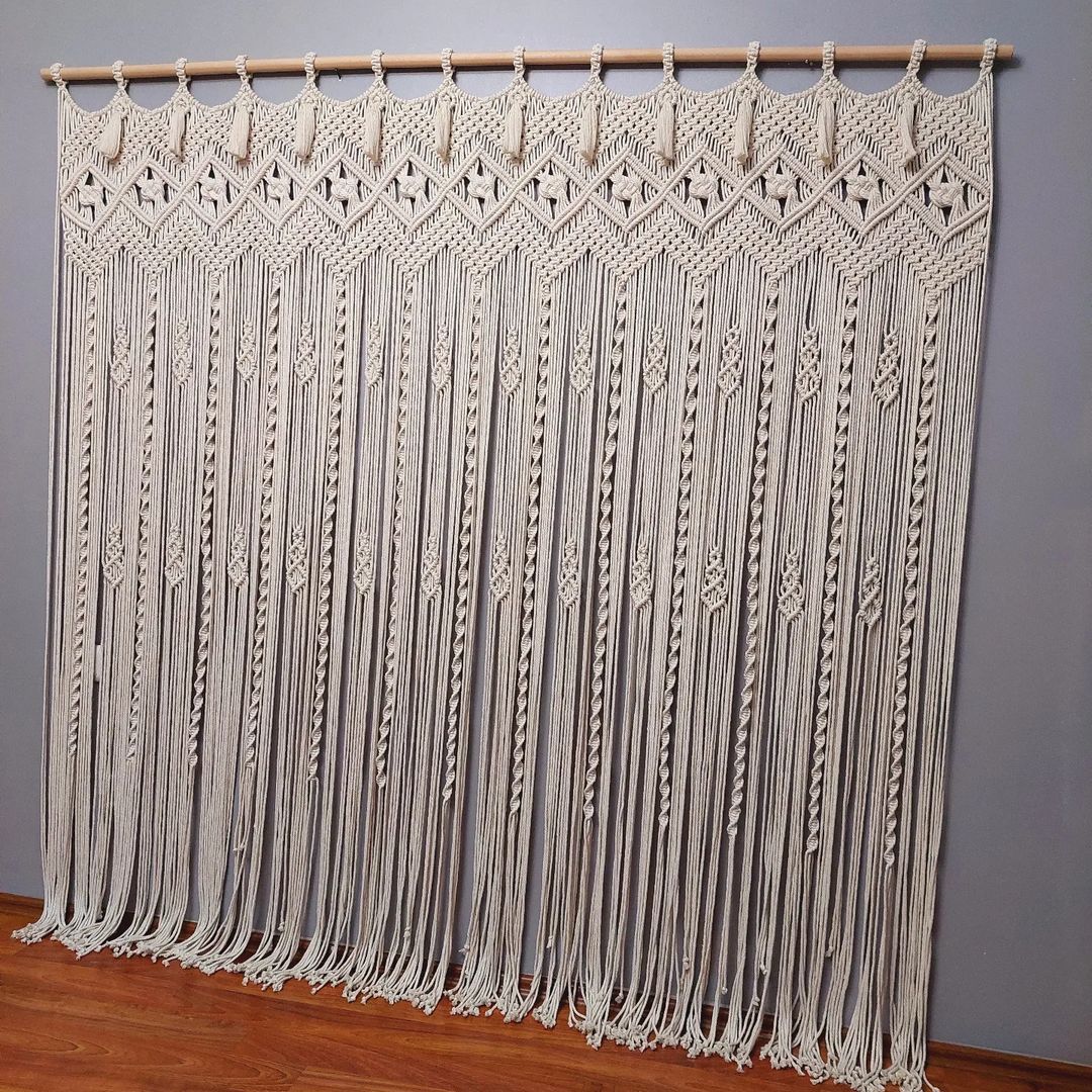 Macrame Curtain, Wall Hanging, Wall Decor Boho Macrame Doorway Curtain for Living Room Decor macrame curtain, handmade curtain, boho wall, room divider