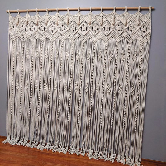 Macrame Curtain, Wall Hanging, Wall Decor Boho Macrame Doorway Curtain for Living Room Decor macrame curtain, handmade curtain, boho wall, room divider
