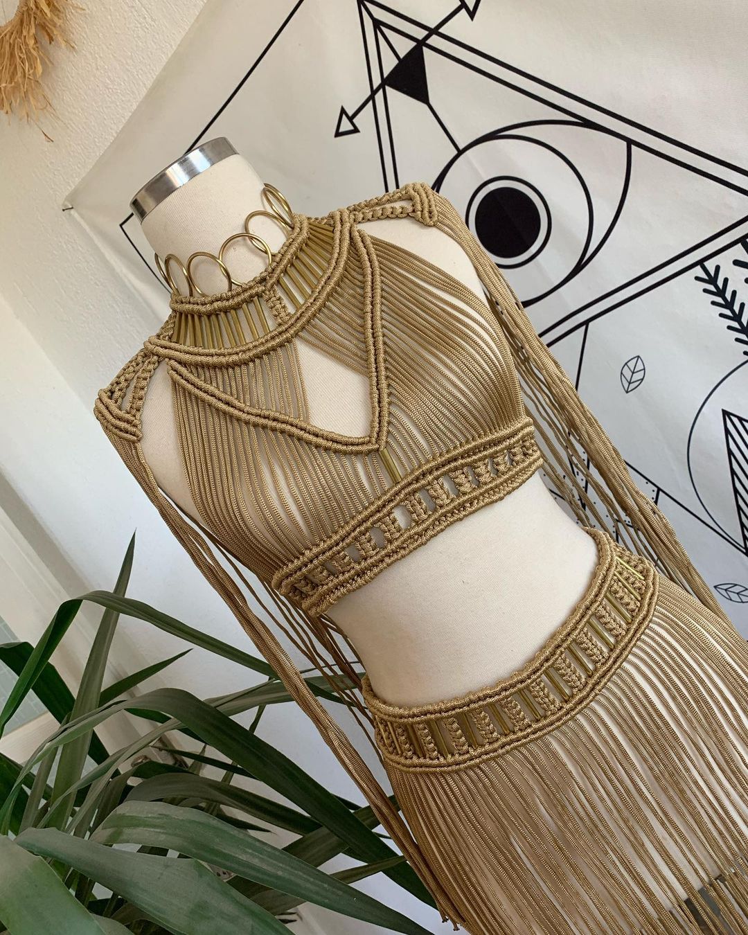 New Color Macrame Bohmian Dress Handmade Macrame Top and Skirt Set: Bohemian Festival Outfit Tulum Party Dress