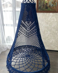 Blue Swing, Macrame Swing Chair, Hanging Chair