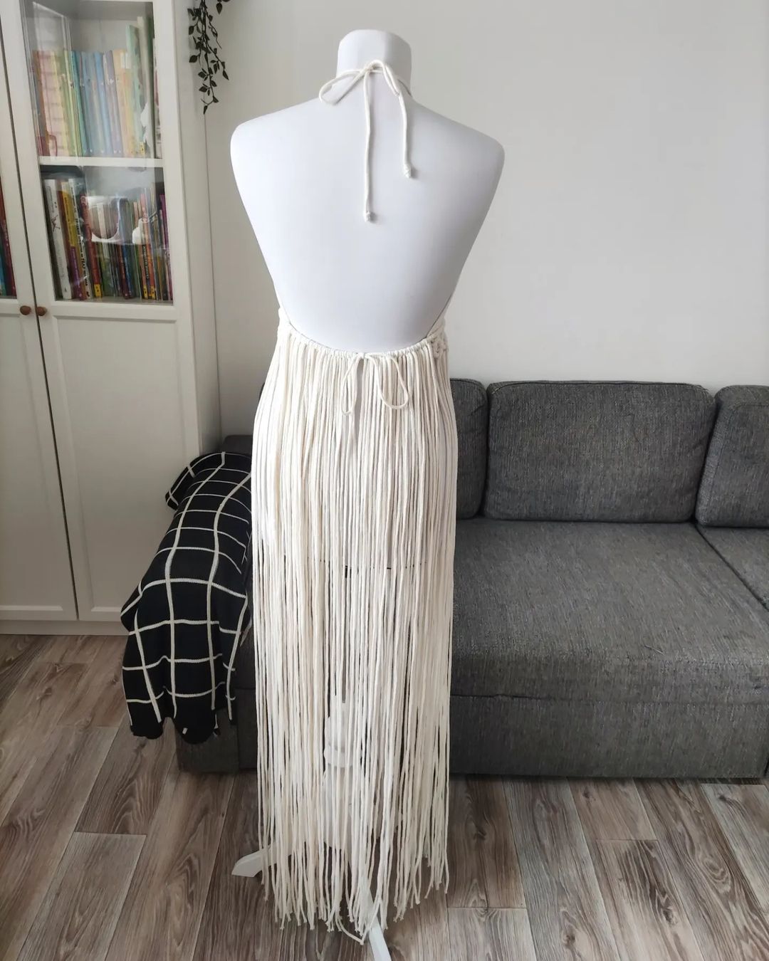Modern Macrame Dress Bohemian style Handmade Macrame Top and Skirt Set: Bohemian Festival Outfit Tulum Party Dress