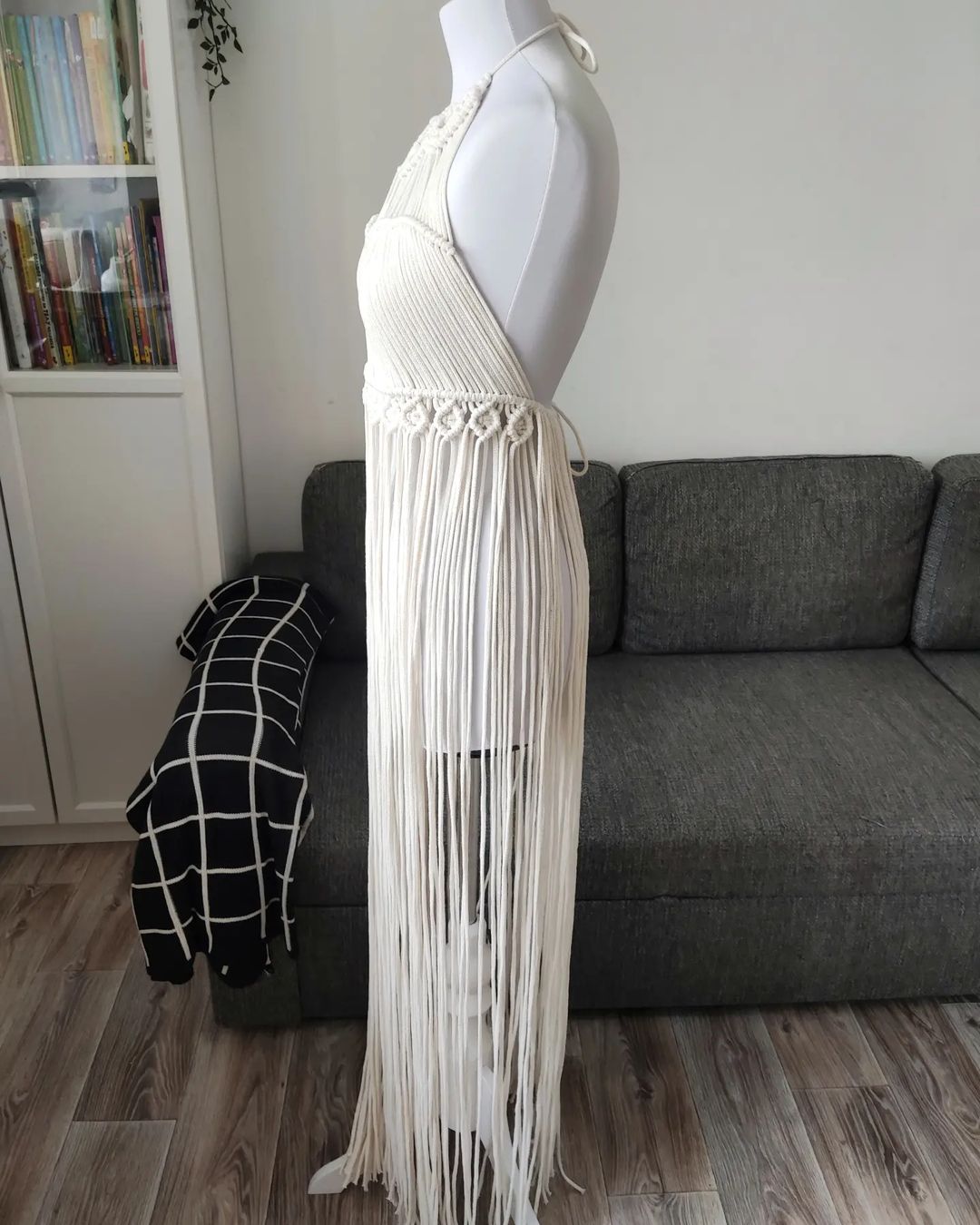 Modern Macrame Dress Bohemian style Handmade Macrame Top and Skirt Set: Bohemian Festival Outfit Tulum Party Dress