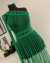Green Macrame Dress, Bridal Dress