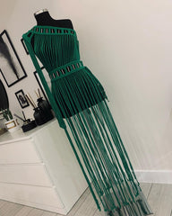 Green Macrame Dress, Bridal Dress