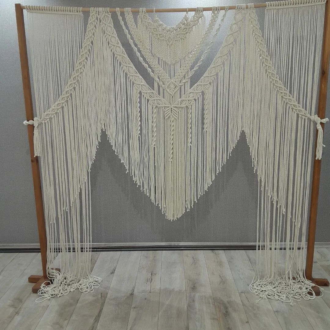 Wedding Backdrop, Macrame Backdrop Macrame Wedding Backdrop: Rustic Wedding Arch