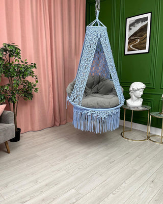 Beautiful Macrame Swing Chair, Bohemian Decor, Hanging Chair macrame swing,Macrame rocking chair,Macrame round chair,Macrame patio swing ,Macrame double swing