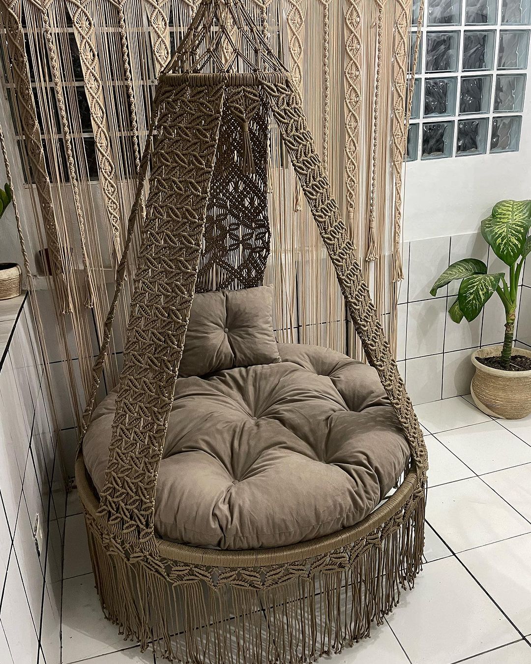 Garden Macrame Swing Chair Hanging Swing Chair Hammock Chair kids and adult swing