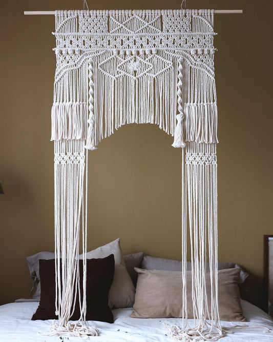 Macrame Wedding Backdrop, Bohemian Decor Wedding Arch Arbor, Macrame Wall Hanging,Macrame Door Hanging,Room