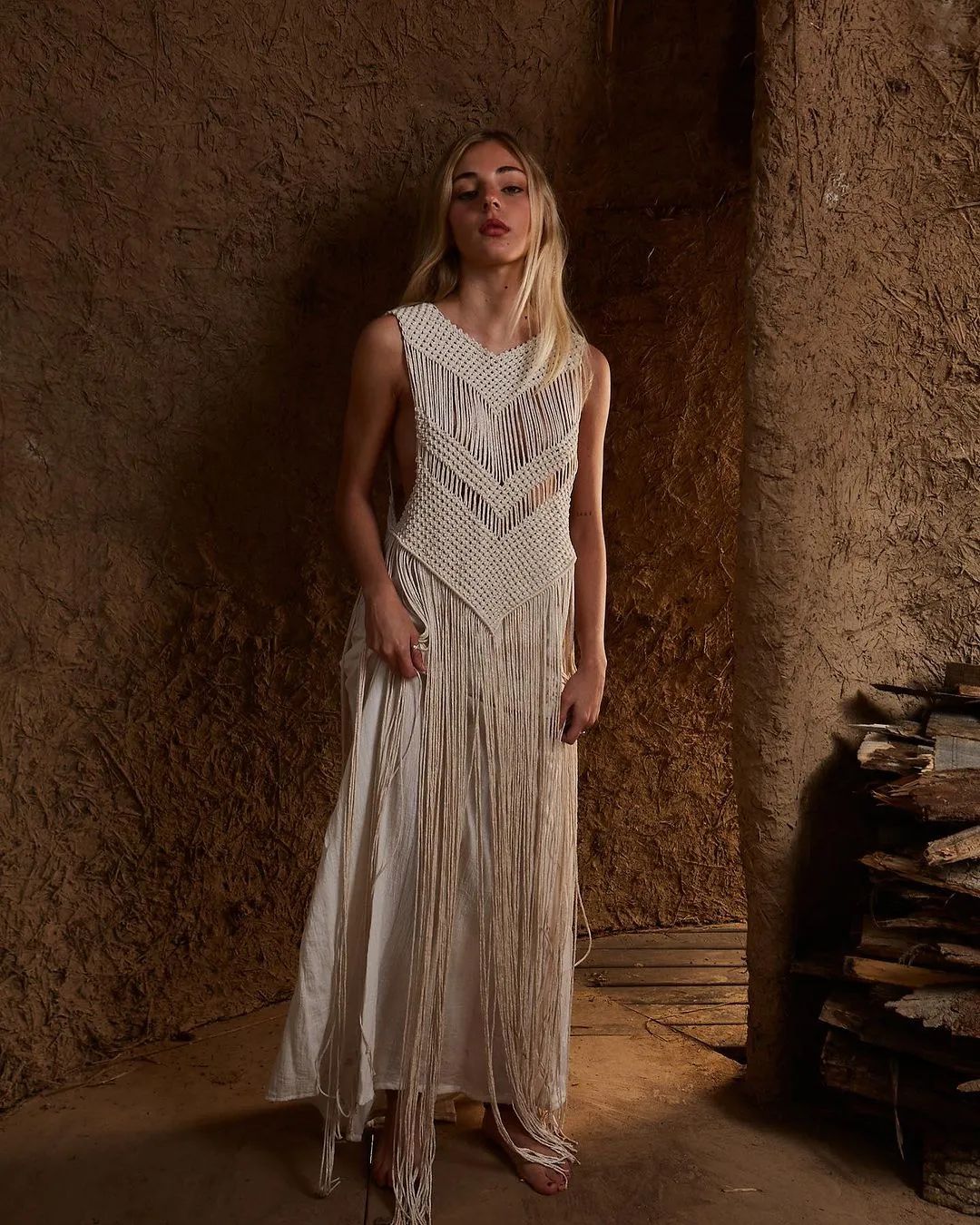 Back Dress, Handmade Art, Macrame Bohemian Dress