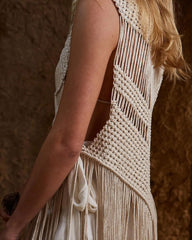 Back Dress, Handmade Art, Macrame Bohemian Dress