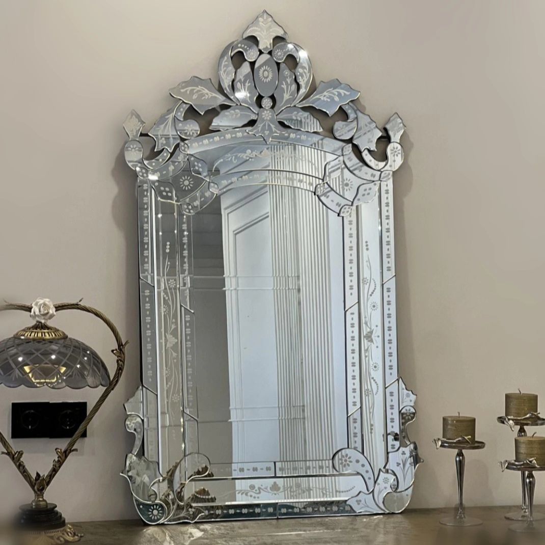 glass Long Mirror Venetian Trapezoid Wall Mirror